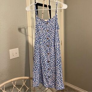 Blue and white flower sun dress